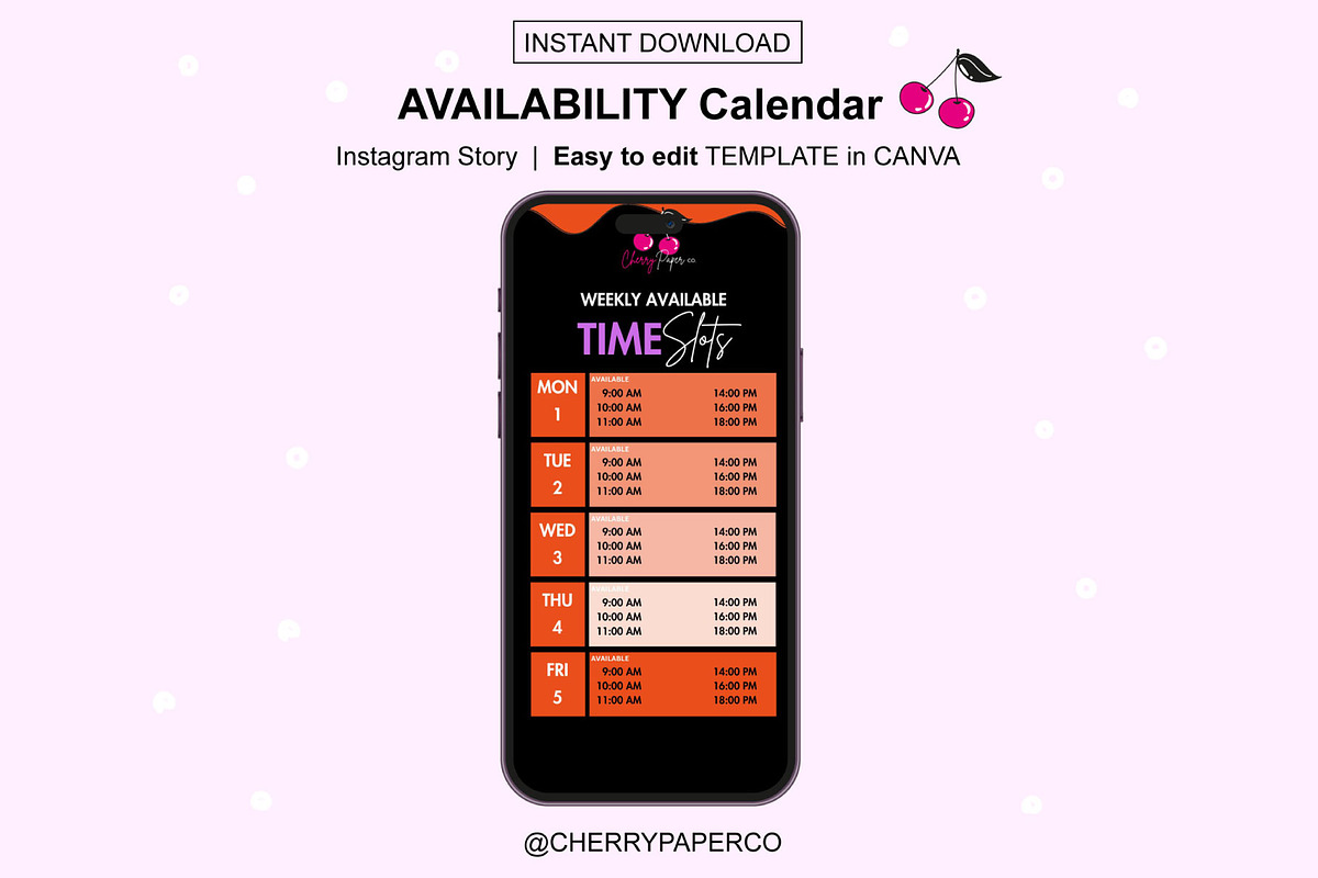 Instagram Story Canva Template, a Social Media Template by Cherry Paper Co (Photo 1 of 2)