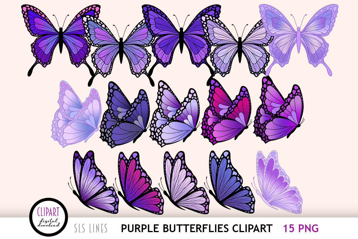 Colorful Butterfly Clipart Bundle, an Animal Illustration by SLS Lines (Photo 6 of 11)
