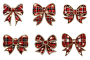 Glitter Christmas bow clipart, an Illustration by CreationArt (Thumbnail 3 of 5)
