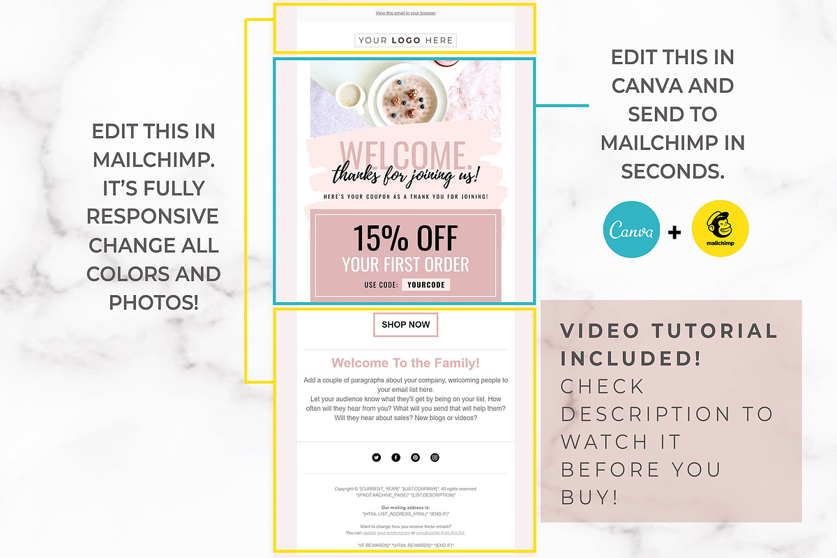 Canva & Mailchimp Template | Coupon, an Email Template by Thirty One Palms Studio (Photo 3 of 6)