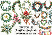 Christmas Garlands Sublimation, an Illustration by Craft Nest (Thumbnail 1 of 6)