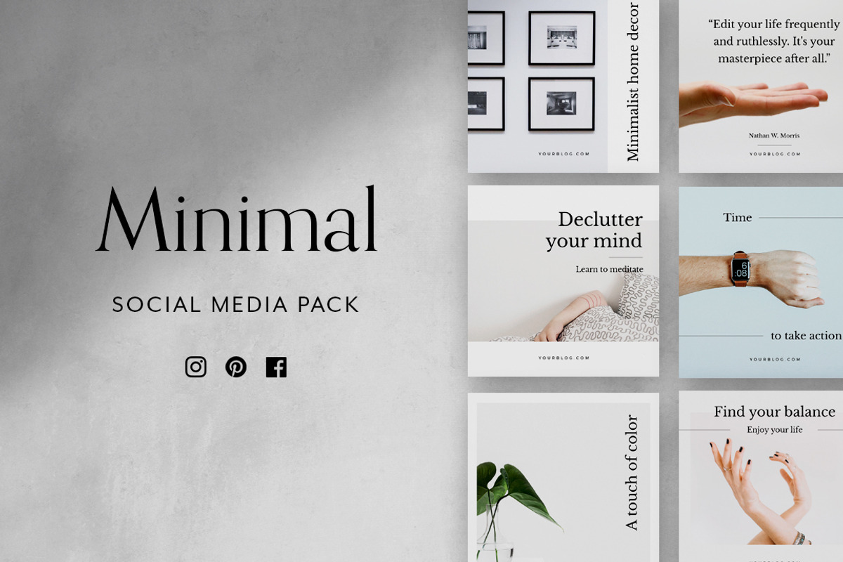 Minimal Social Media Pack, a Social Media Template by Eternel Design Studio (Photo 1 of 5)