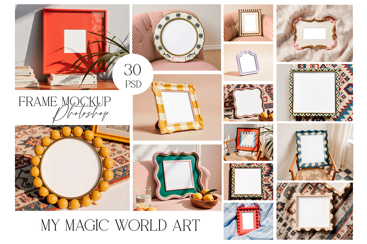Mid Century Frame Mockup 30PSD, a Product Mockup by EkaterinaViArt (Photo 1 of 11)