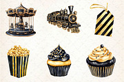Luxury Black Kids Birthday Clipart, an Illustration by Dream Creation (Thumbnail 2 of 6)