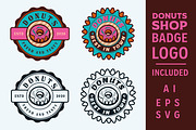 Donuts Ice Cream Logo Badges & Label, a Branding & Logo Template by Billah Hub (Thumbnail 1 of 3)