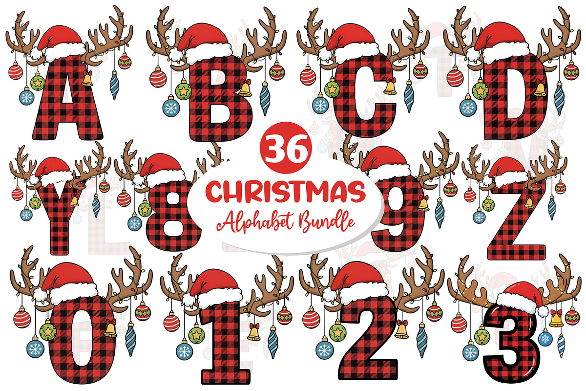 Christmas Alphabet Latter Bundle, an Illustration by Dream Creation (Photo 1 of 9)