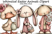Whimsical Easter Animals Clipart, an Illustration by DreamPrint404 (Thumbnail 1 of 7)