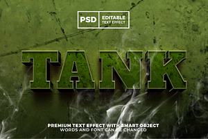 rusty metal tank 3d text effect