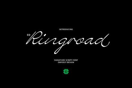 ED Ringroad, a Script Font by Emyself Design