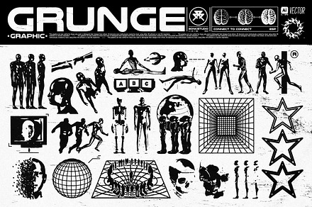 BIG PACK GRUNGE BRUTALISM GRAPHIC, a Graphic by BonkiStudio