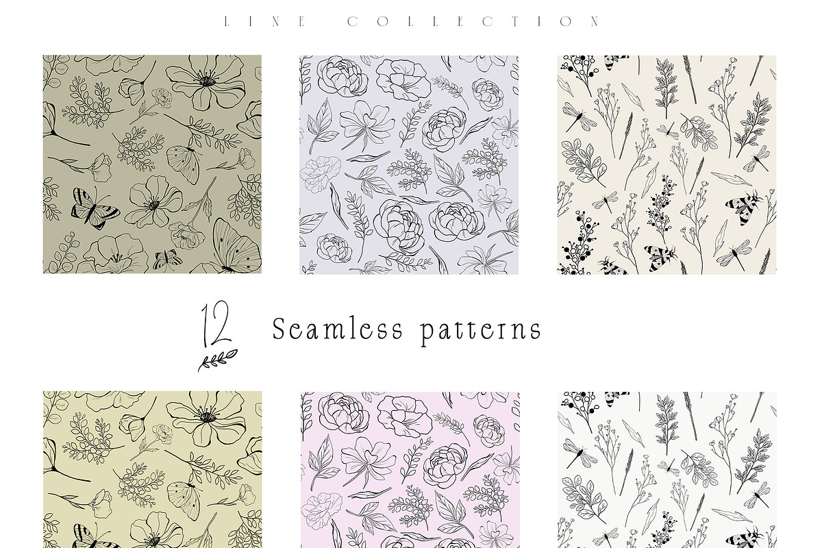 Meadow Wildflower Line Art Bundle, a Decorative Illustration by Sunshine Art (Photo 13 of 18)
