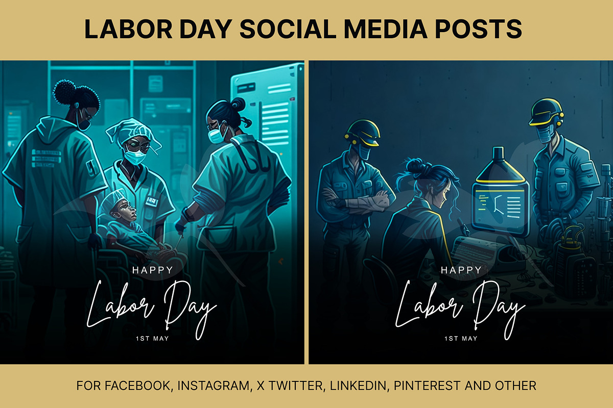 61 Labor day social media posts set, a Social Media Template by Walldecorated (Photo 22 of 29)