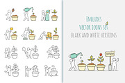 Cartoon icons - People grow a plant, an Icon by Sapunkele (Thumbnail 2 of 3)