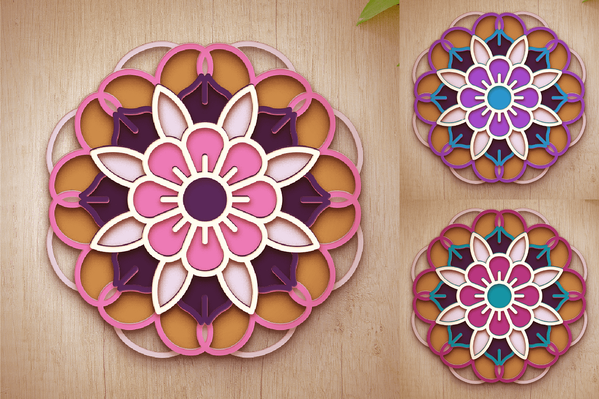 3D Poppy Flower Mandala - SVG Cut Fi, an Object Graphic by Arshad Ali (Photo 5 of 8)