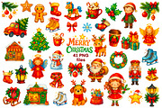 Watercolor Christmas clipart bundle, a Seasonal Illustration by LoLoArt (Thumbnail 1 of 4)
