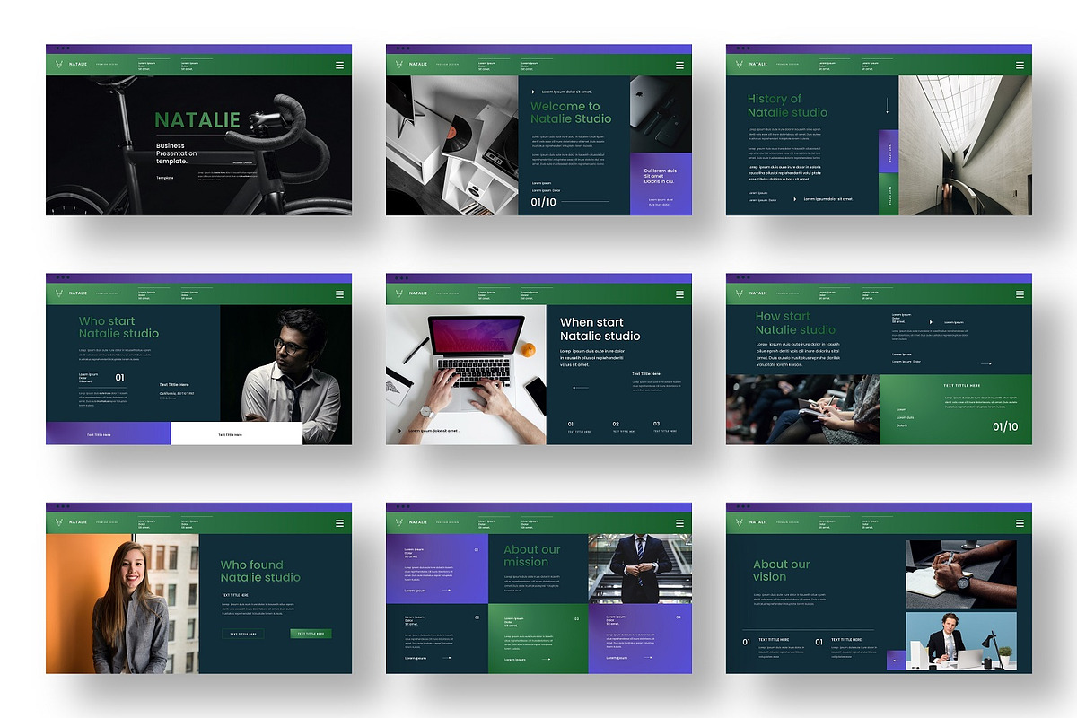 Natalie - Business Google Slide, a Presentation Template by Dens Creative Studio (Photo 2 of 6)