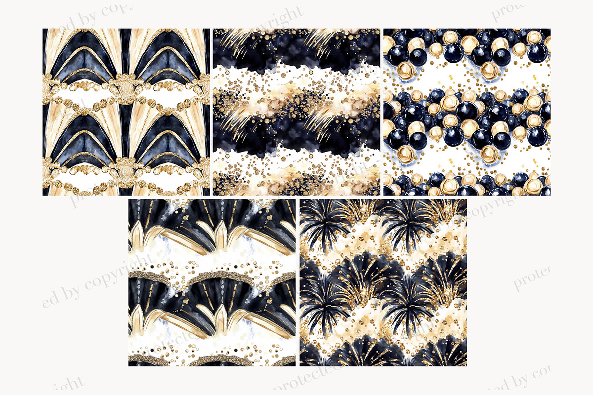 Art Deco Digital Paper, a Pattern Graphic by GlamArtZhanna (Photo 4 of 4)