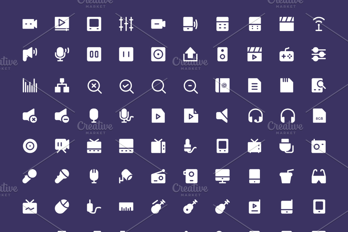250+ Multimedia Vector Icons preview 4
