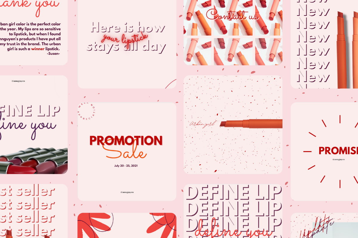 60 Pink Candy Instagram template, a Social Media Template by LemonNguyen (Photo 6 of 6)