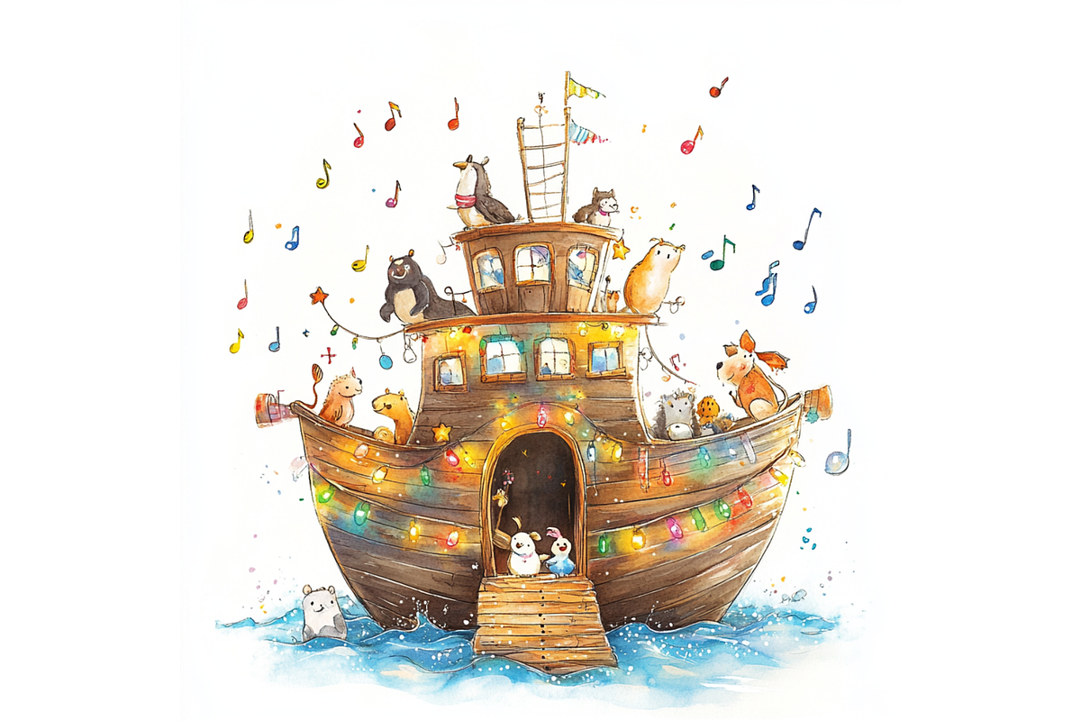Prompt Watercolor Noah's Ark Clipart, a Decorative Illustration by Creative design (Photo 7 of 7)