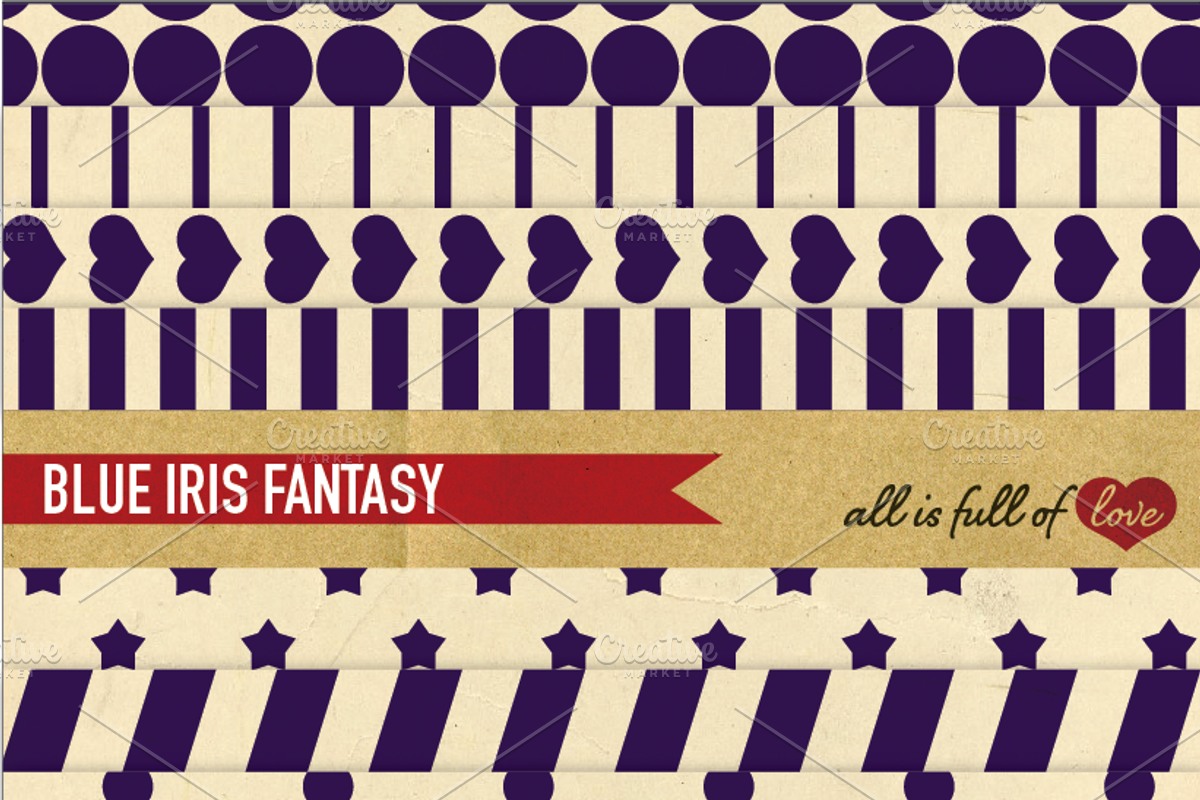 -60% Blue Iris Printable Paper Pack