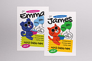 White Kids Birthday Invitation, a Card Template by graphicook (Thumbnail 1 of 3)