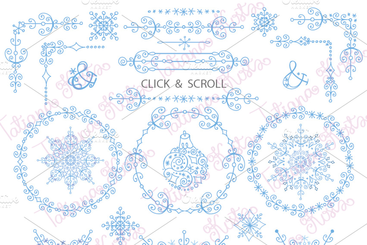 Winter borders,wreath,snowlakes, an Object Graphic by Tatianakost49 (Photo 2 of 2)