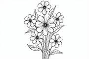 Flower Line Art Coloring Pages Set, an Illustration by jahid234 (Thumbnail 2 of 9)