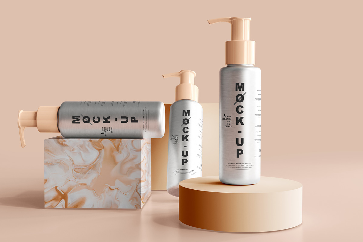 Aluminum Pump Bottle Mockups, a Pens & Pencil Mockup by pmvch (Photo 23 of 25)
