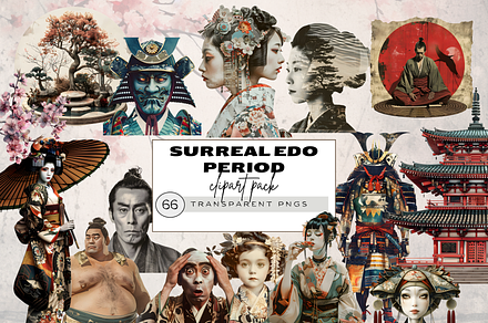 SURREAL EDO PERIOD CLIPART PACK, a Person Illustration by Daring Digies