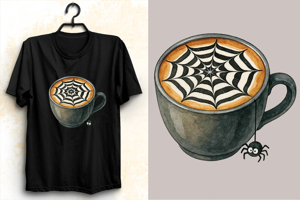 Watercolor Halloween Coffee Clipart, an Illustration by SVGArt (Photo 8 of 8)