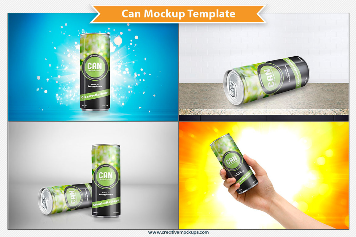 Narrow Can Mockup Template, a Cups & Container Mockup by Plus Media (Photo 1 of 4)