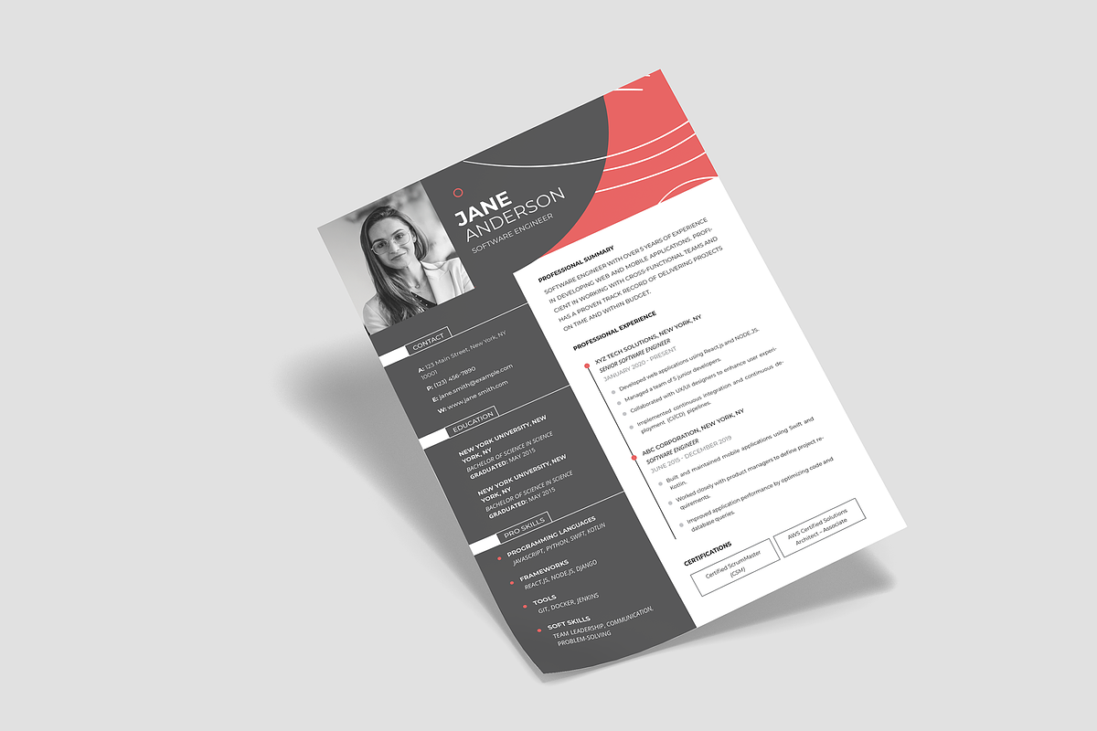 Resume - CV Template | Canva | Word, a Resume Template by Template Zone (Photo 2 of 5)
