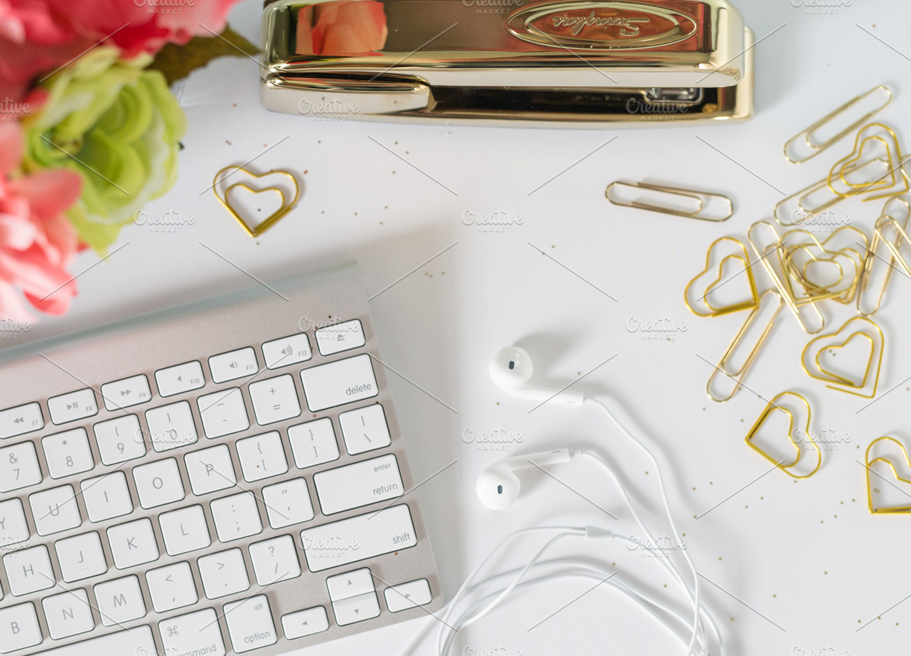 Earbuds and Keyboard Office style, a Business Photo by Tina Thelen Photography