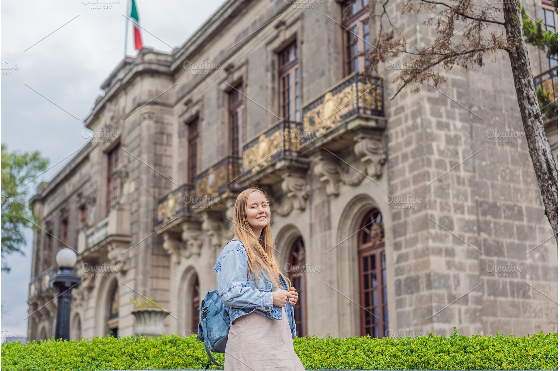 Young woman tourist standing near, an Architecture Photo by Elizaveta Galitskaya