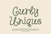 Curly Unique - A Playful Script Font, a Script Font by Ainun Jinan (Thumbnail 1 of 8)