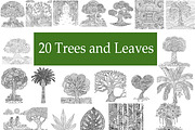 20 Trees and leaves coloring pages, an Illustration by Somjai King (Thumbnail 1 of 6)
