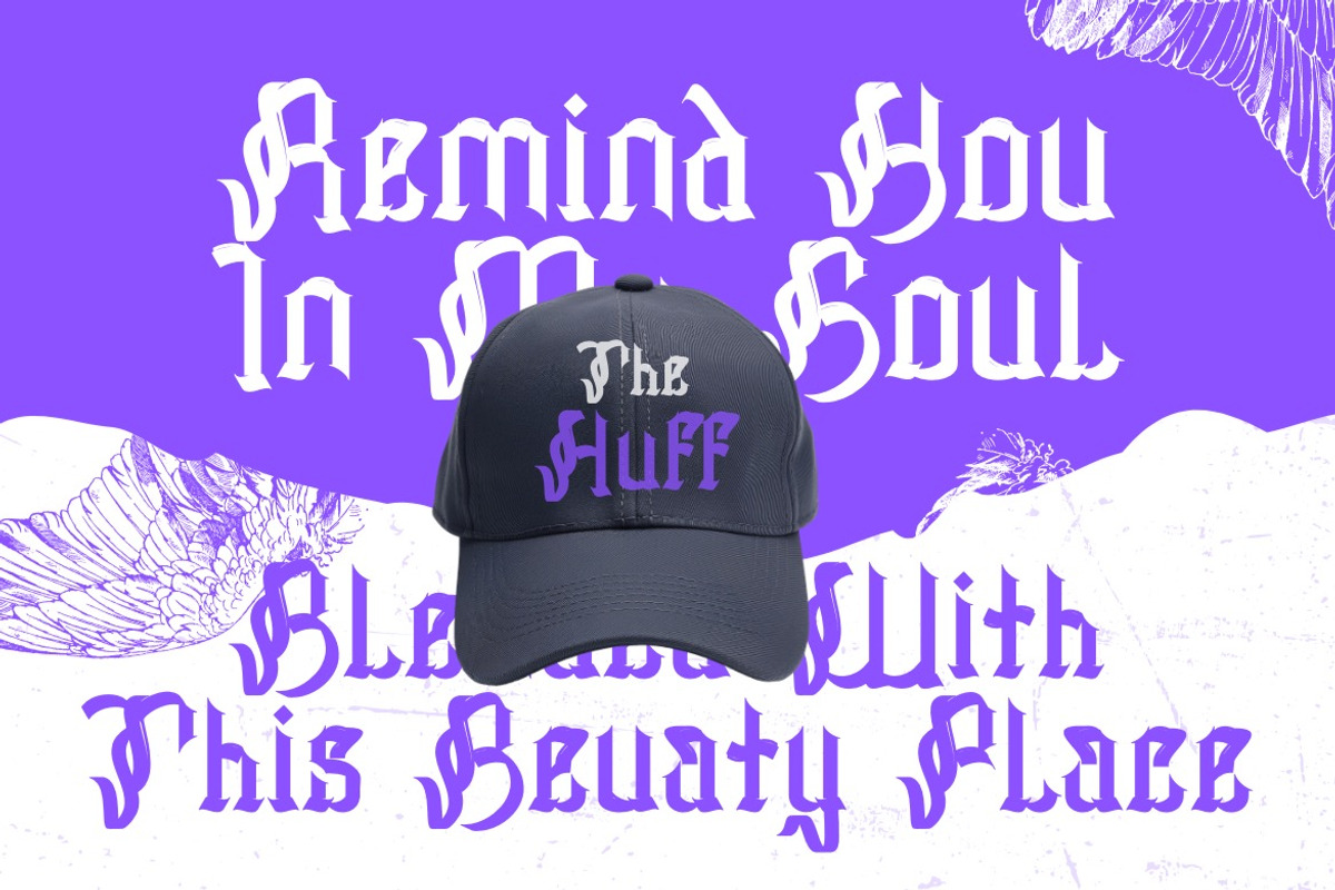 Huffles - Display Blackletter Font, a Blackletter Font by Dhabee (Photo 16 of 16)
