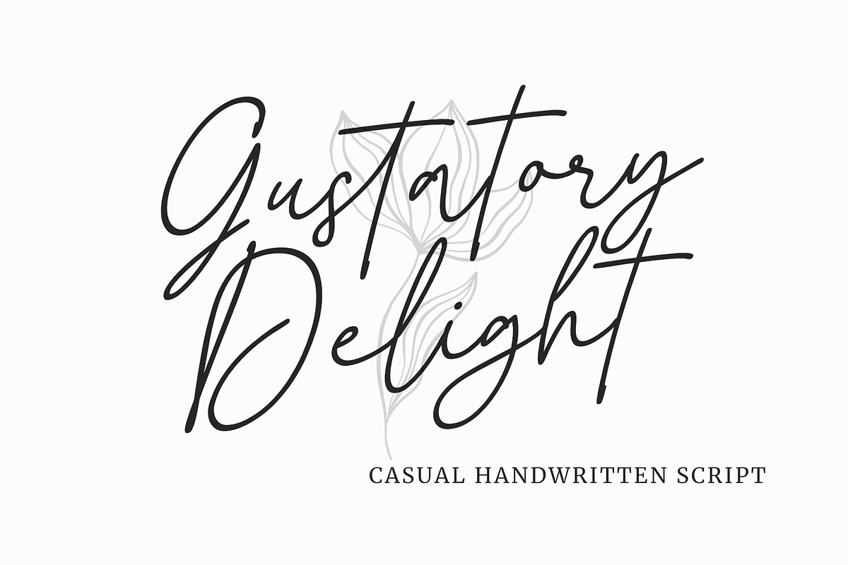 Gustatory Delight - a Signature Font, a Script Font by Ali Hamidi (Photo 1 of 9)