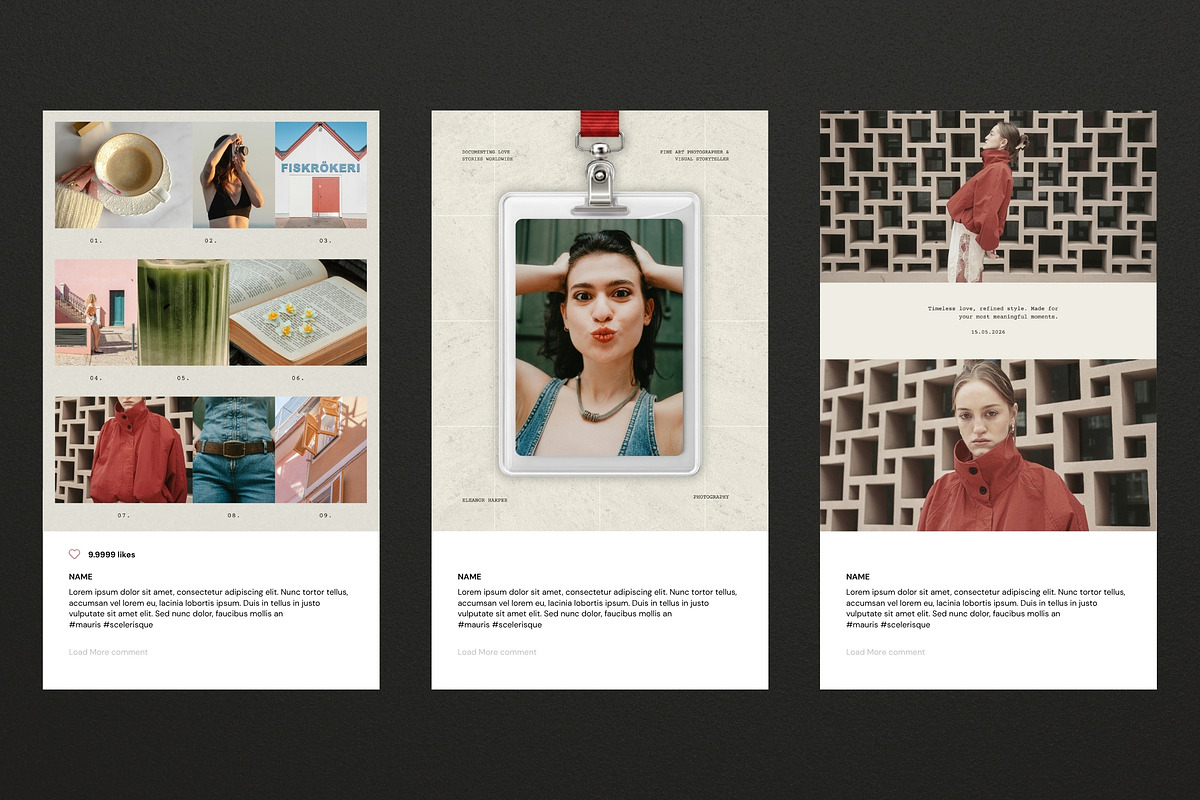 Vintage Texture Social Media Kit, a Social Media Template by Pani Temp. (Photo 10 of 16)