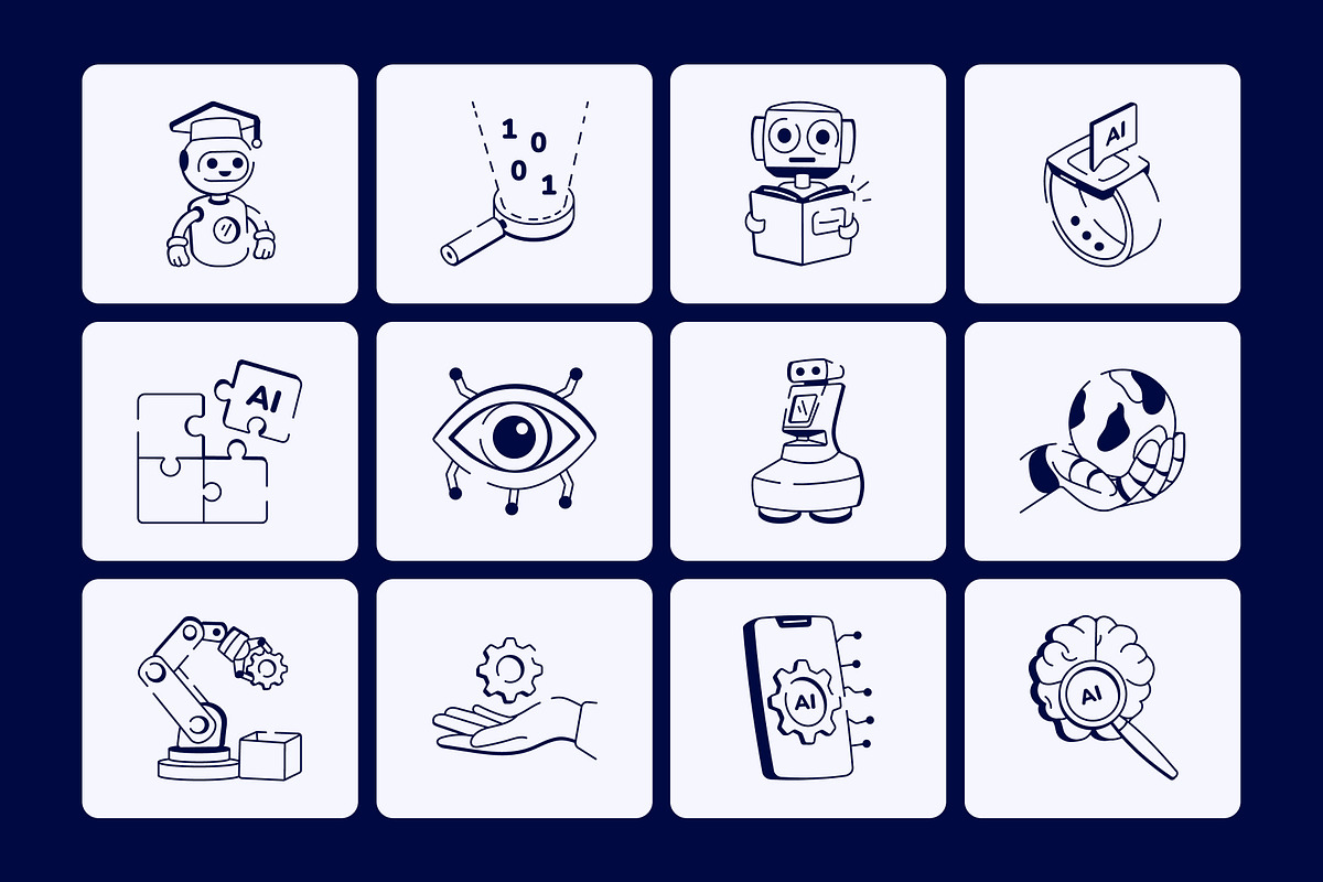 Machine Learning Doodle Icon Set, an Outline Icon by Vectors Market (Photo 6 of 8)