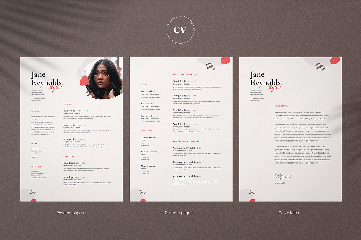 Jane | CV / resume template, a Resume Template by CV house (Photo 3 of 9)