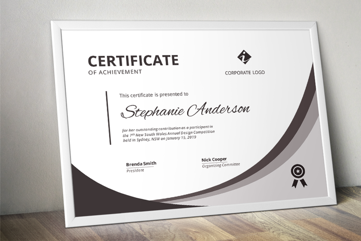 Modern ms word certificate, a Stationery Template by Inkpower (Photo 4 of 6)
