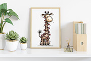 Whimsical Christmas Giraffe Clipart, an Illustration by Canvas Craft (Thumbnail 5 of 6)