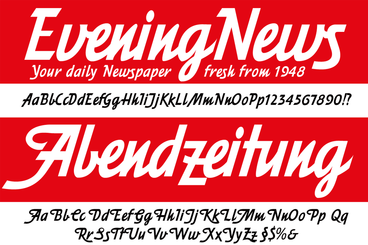 Eveningnews fonts preview 3