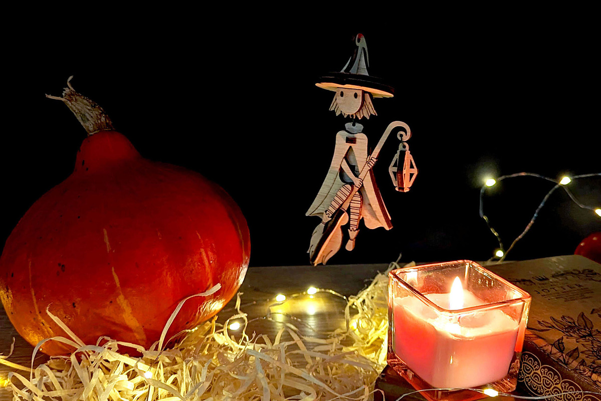 Halloween Witch Ornament - Laser Cut, an Object Graphic by VectorPainter (Photo 5 of 19)