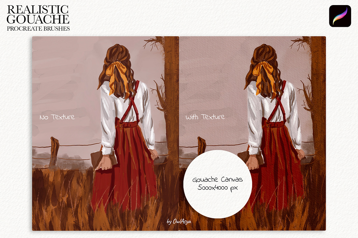 Realistic Gouache Procreate Brushes, a Brush Add-On by owlasya (Photo 5 of 8)