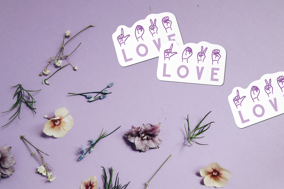Love Sticker American Sign Language, an Illustration by InkCloudDesign (Photo 5 of 5)