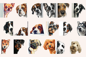 Peeking Caricature Dogs Vol 1