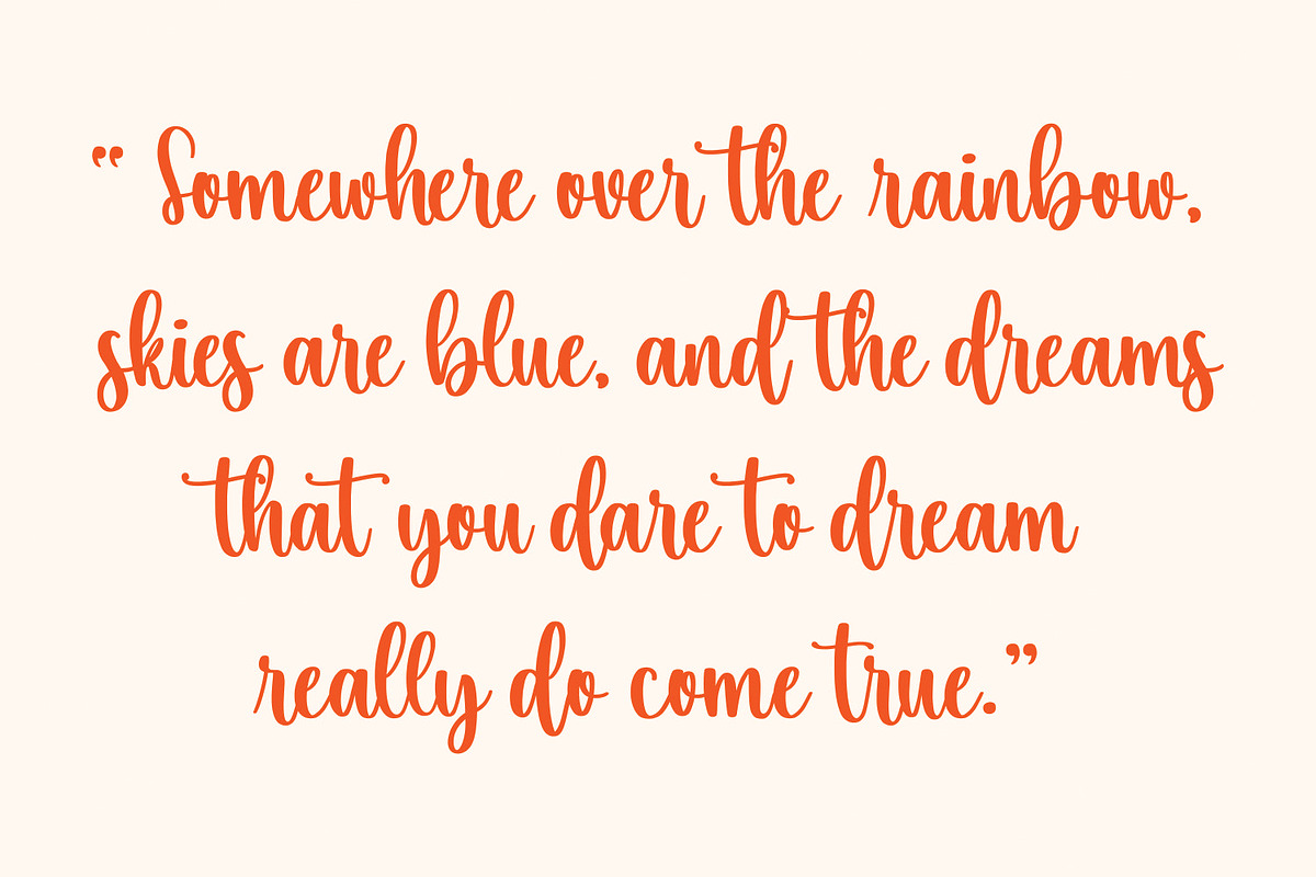 Rainbow - Script Handwritten Font, image size:1200x800